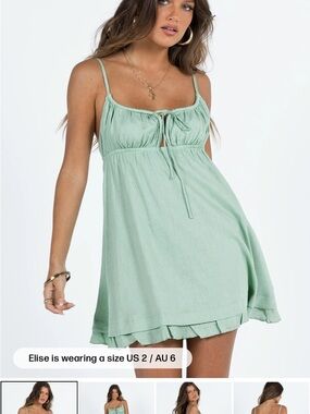 Princess Polly Empress of Love Mini Dress Sage